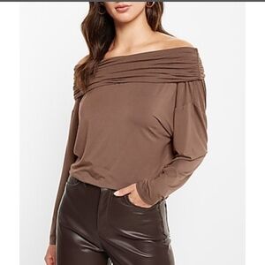 Express Off The Shoulder Long Sleeve Top